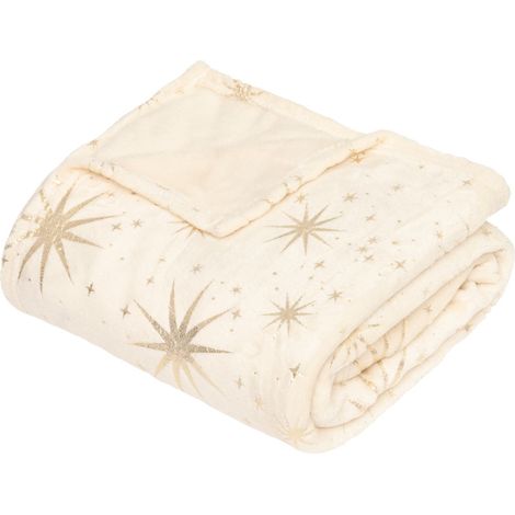 Plaid de Noël motifs étoiles dorées (1/5)