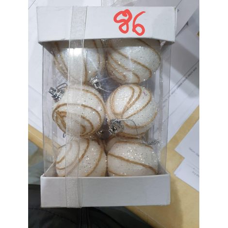 12 White Glitter Christmas Tree Decorations Baubles Soft Foam Xmas Home Decor 4 Cm (1/2)