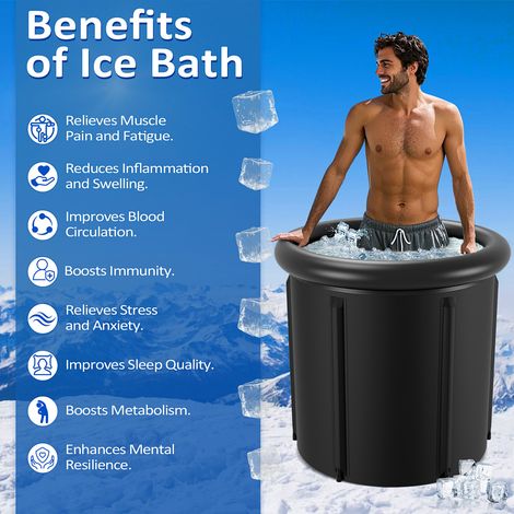 Randaco Spa gonflable Bain glacé Ice bath 390 Litres Ø 85 x H78 cm Récupération Musculaire Sportif