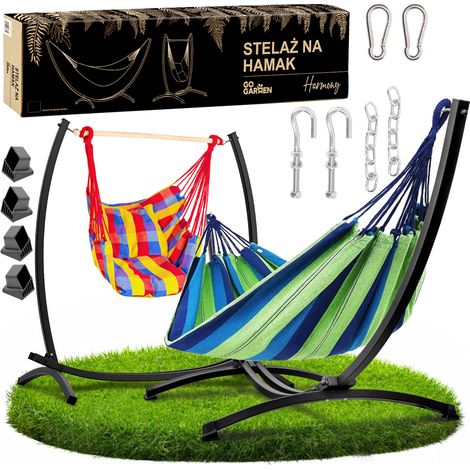 Hängematte mit Gestell, 2-in-1-Garten-Zweipersonen-Hängesesselschaukel (1/5)