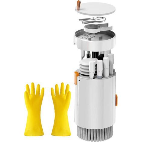 Produits de nettoyage-Nettoyage de clavier d'ordinateur multifonctionnel/Q20-Blanc [Sans liquide]1+Gants en latex Oxford/Pack de 1 paire épaissie1 (1/5)