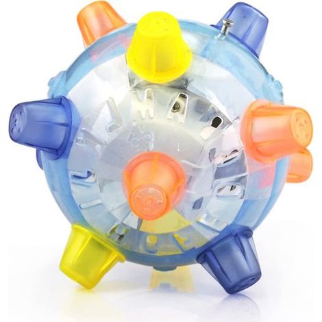 Hüpfende Haustierbälle, blinkende Bälle, elastisches LED-Blinkspielzeug mit Licht und Musik, Geschenk für den Indoor-Garten, Hunde und Katzen (1/5)