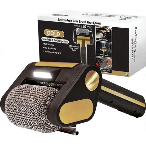 Filiyano-Brosse motorisée pour barbecue, brosse de nettoyage électrique avec LED et longue autonomie, en acier inoxydable sans balais, sans (1/5)