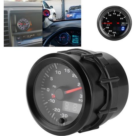 52mm Digital Turbo Pressure Gauge with 7-Color LED Display and Pointer - Universally Compatible (1/5)
