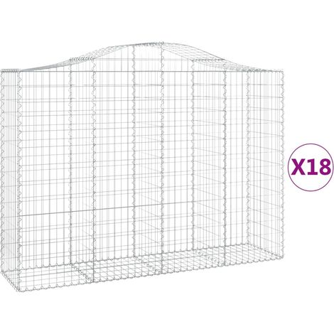 Maison Exclusive - Gabionen mit Hochbogen 18Stk. 200x50x140/160cm