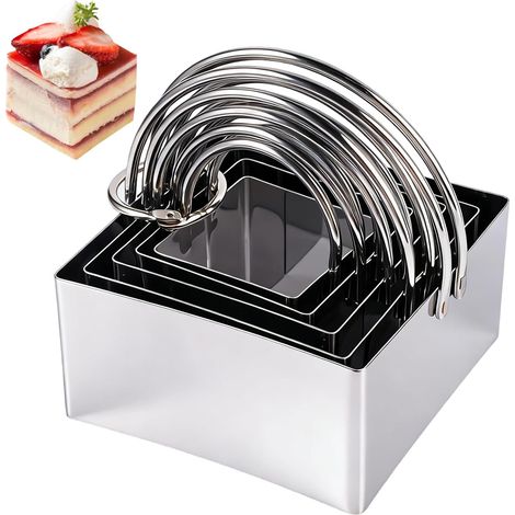 5 x Square Stainless Steel Pastry Cutters (1/5)