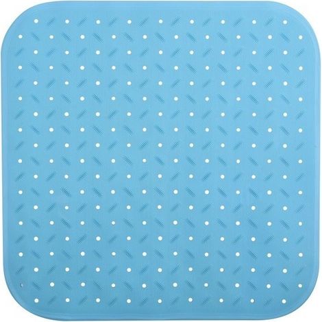 Tapis Fond de douche antidérapant Caoutchouc CLASS 54x54cm Bleu Ciel MSV