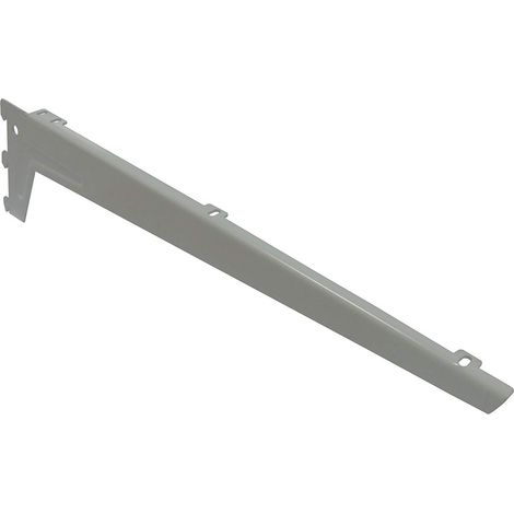 reggimensole a 3 ganci angolate con clip - 48 cm. - alluminio bianco