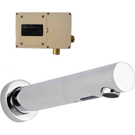 Deluxe Wall Mounted Round Infrared Sensor Tap Automatic Basin Spout Infra-red (1/4)