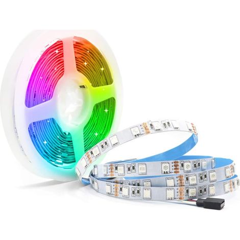 12V LED Strip 5M RGB 300 LEDs SMD5050 LED Strip IP20 Indoor Lighting and Decorative Lights (1/5)