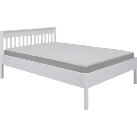 Lit 140x200 cm avec sommier en pin blanc - CHILOM (1/5)