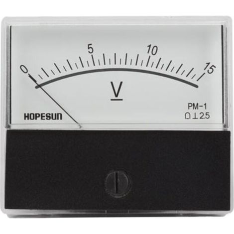 Voltmetre Analogique - 15 V CC - Pour Tableau De Bord Et Tableau Électrique - 70 X 60 Mm (1/4)