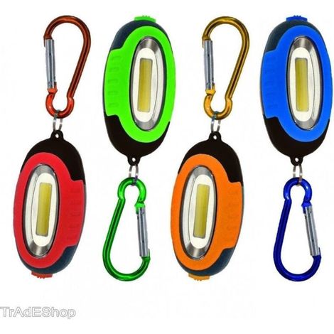 YMYNY Mini-Taschenlampe mit 3 LEDs, COB, weißes und rotes Licht, SMD-Schlüsselanhänger-Taschenlampe mit Haken –