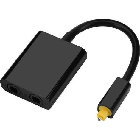 Répartiteur audio optique - XLS - Double port Toslink - 10cm - Couleur blanc/noir - Fibre optique (1/4)