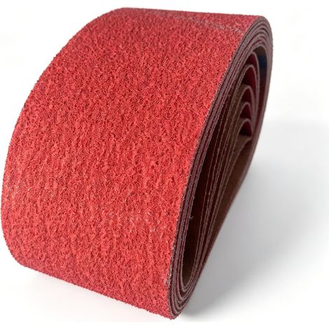 Lot de 8 bandes abrasives céramiques 75 x 533 mm Grain 60 (1/4)