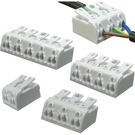 Morsettiera Elettrica a Leva Multifunzionale Senza Viti 4 poli