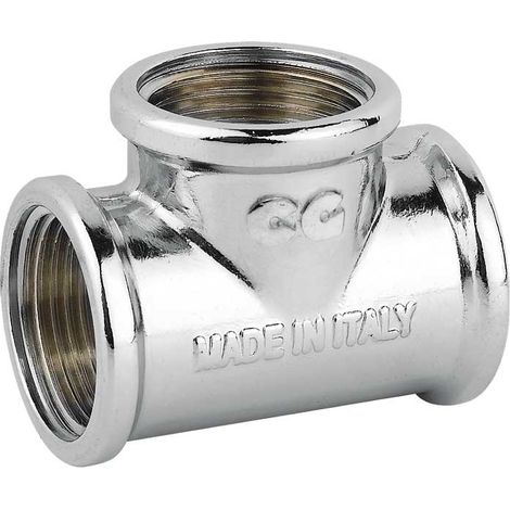 RACCORDO A TEE OTTONE CROMATO - 3/8 x 3/8 x 3/8