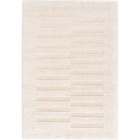 Tapis intérieur motif avec relief crème - Rio 160 x 230 cm