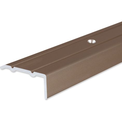 PROVISTON Winkelprofil Aluminium eloxiert Bronze Hell Breite 24.5 mm Höhe 10 mm Länge 1000 mm Gebohrt Treppenkantenprofil Treppenwinkel Treppenkante Kombiwinkel 1 Stück (1/5)