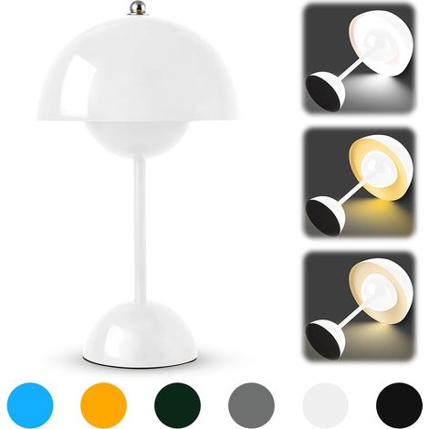 Lampe champignon LED sans fil rechargeable,tactile,3 modes de luminosité,intensité variable,3000K-6000K,moderne,pour chambre,salon,bureau (1/5)