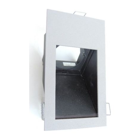 Encastré mural rectangle gris titane 140X90X60mm lumière indirecte lampe 12V GU5.3 50W max (non incl) KAWA TRAJECTOIRE 116920 (1/2)