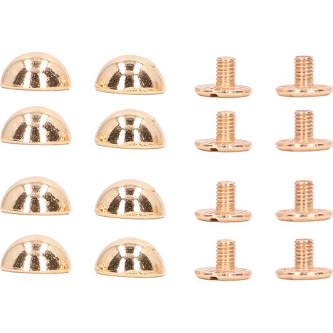Rivets Champignon 10mm 100 Pièces pour Maroquinerie, Tête Ronde Demi-Sphère en Alliage Doré Électrolytique (1/5)