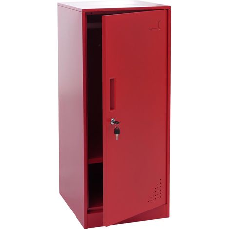 [JAMAIS UTILISÉ] Armoire HHG-503, casier coffre-fort armoire à casiers porte tringle à vêtements, 90x38x45cm acier, rouge