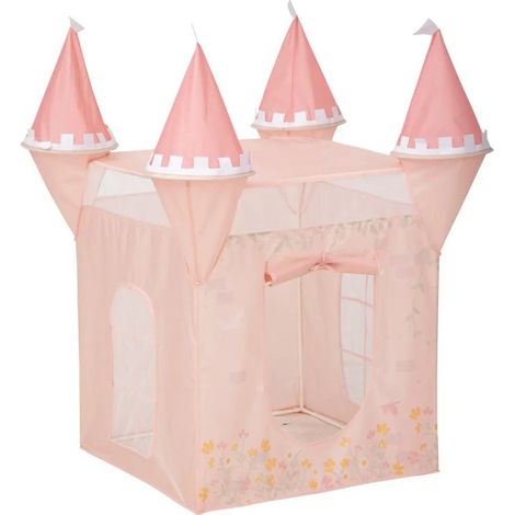 Tente Pop Up Enfant Château Princesse 130cm Rose (1/3)
