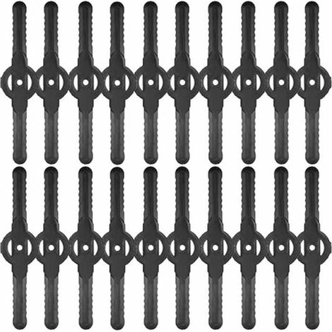 20 Lames de Tondeuse Jardin Tondeuse Accessoires, Lames de Rechange en Plastique, Outils de Jardin, Petit Trou 5mm