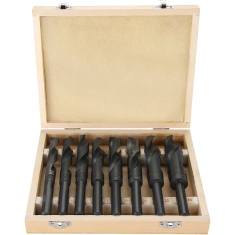 Forets à Queue Réduite, 8 Pièces Lot de 14-25mm HSS Forets HSS Twist en Acier au Carbone à Grande Vitesse (1/4)