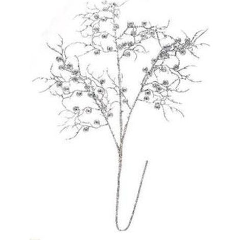 Ramo natalizio decorato - colore argento - decorazione addobbo natale
