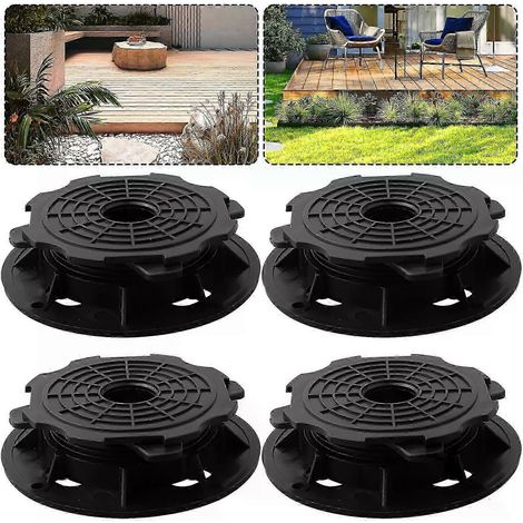 4 Stück höhenverstellbare Bodenstützfüße für Terrassendielen, Platten und Terrassen – wetterfest – JXLGV (1/5)