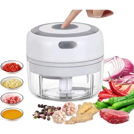 Hachoir électrique, mini robot culinaire, mixeur portable pour fruits et légumes, hache les noix et les oignons, hachoir à viande, broyeur à salade (1/4)