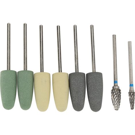 Kit de 8 fraises de polissage rotatives dentaires à base de résine silicone acrylique avec meulage en acier tungstène (1/5)