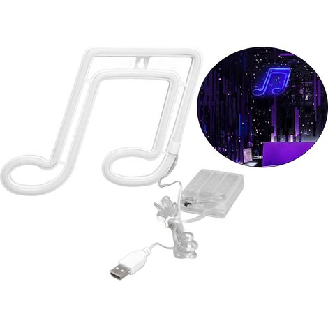 Applique murale LED néon en forme de note de musique, lampe murale créative à suspendre pour la décoration intérieure, les fêtes, les cadeaux d'anniversaire, la décoration de chambres d'enfants, alime (1/5)