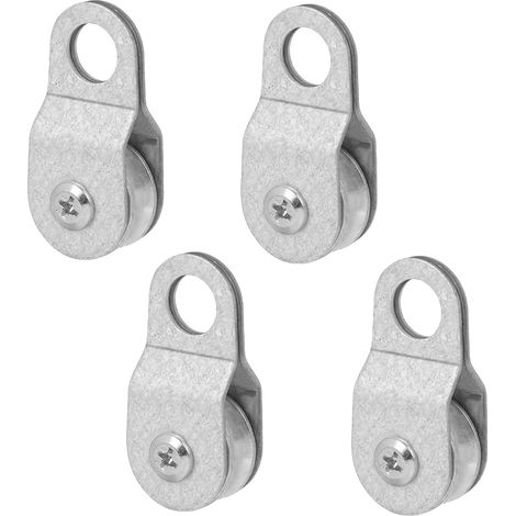 LALAGO 4 pièces Poulie de Renvoi avec 2 Roulements à Billes, Poulie de Renvoi Convient pour des Câbles Jusqu'à 8 mm Câble en Acier, Poulie à Câble Petite Capacité de Charge 32 kg, Galets de Poulie (1/5)