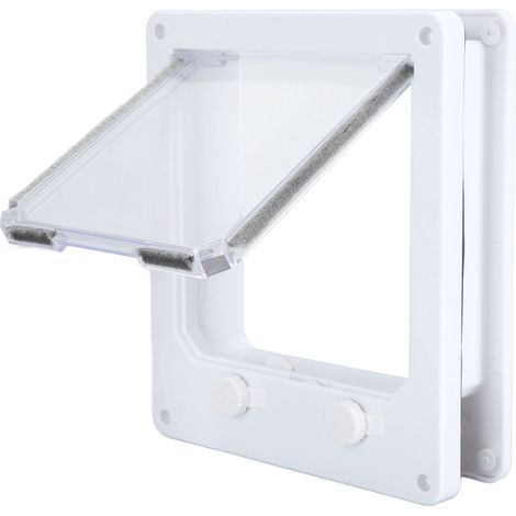 Porte pour animaux de compagnie avec double interrupteur rotatif, facile à nettoyer, construction robuste et durable. Convient aux chats et aux chiens. Dimensions : 12 x 9 cm. (1/5)