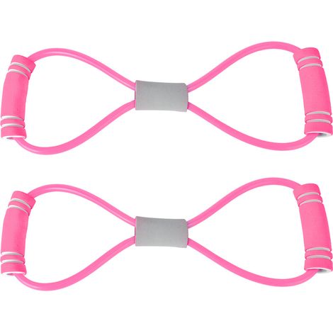 2 Pièces Élastique Poitrine en Forme de 8 - Sangle d'Entraînement Fitness Yoga Élastique Rose (1/5)