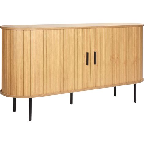 Oviala – Buffet 2 portes en mélaminé et acier 140 cm – 76 cm de hauteur – 40 cm de profondeur – Capacité de charge 30 kg – Style bohème moderne