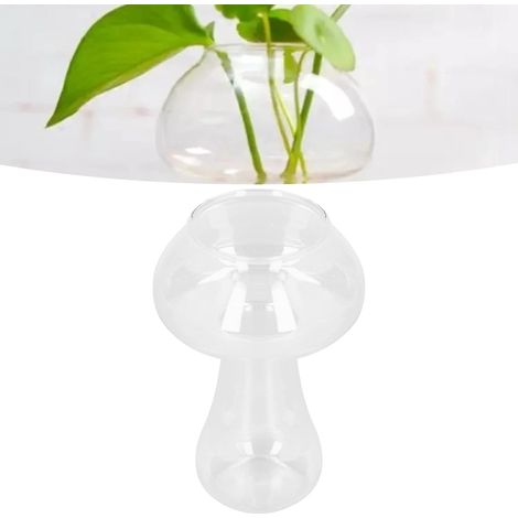 Vase en Verre Transparent, Bouteille de Fleur d'apparence de Champignon, Vase décoratif résistant aux Hautes températures pour Les Cadeaux de Bureau de fête de Mariage à la Maison (1/5)