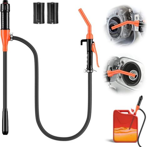 Pompe de transfert de carburant électrique 3GPM, siphon portable avec buse de contrôle de débit réglable pour voiture et camping-car (orange) (1/5)