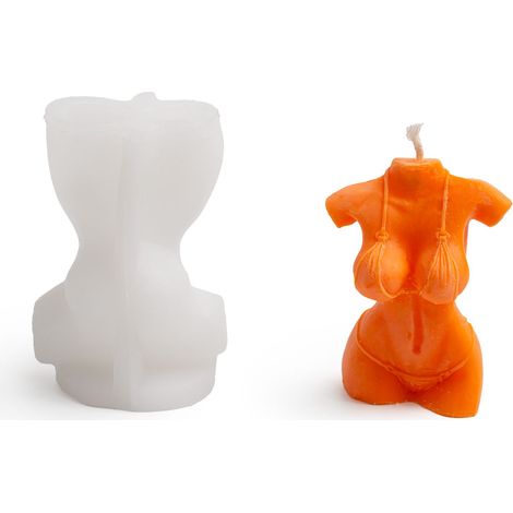 Silikon-Kerzenform für Frauen, 6,2 x 5,3 x 9,2 cm (1/2)
