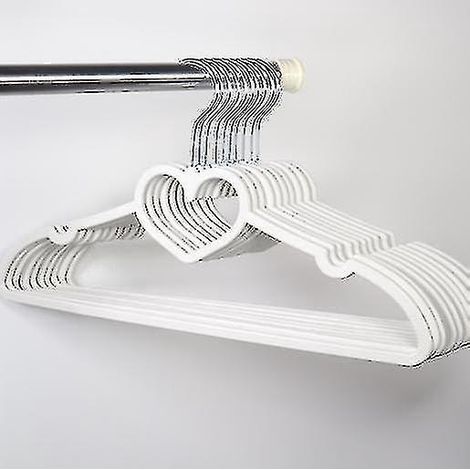 Set mit 20 herzförmigen Kleiderbügeln, ideal für den täglichen Gebrauch – Modell 1 – Weiß (1/3)