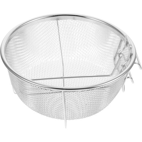 Panier à friture en acier inoxydable avec protection anti, forme ronde (1/5)