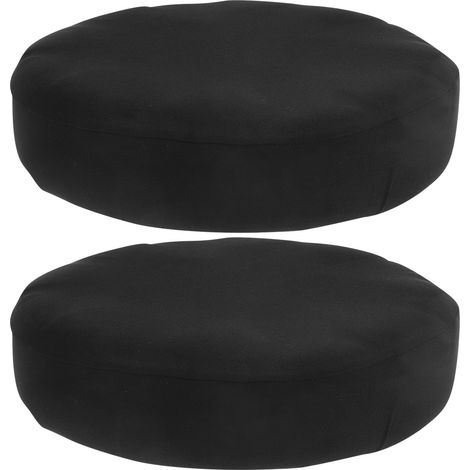 Housses de Tabouret Rondes Noires Antidérapantes en Polyester et Spandex Lot de 2 Extensibles et Faciles à Nettoyer pour Tabourets de Bar et Chaises de Bureau (1/5)