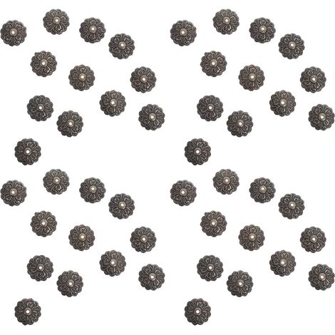 NUOBESTY Lot de 50 plaques arrière rondes à motif floral vintage (1/5)