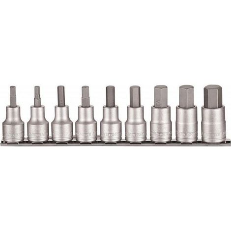 Teng Tools Set di 9 Bussole Esagonali in Cromovanadio Satinato