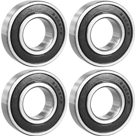 Roulement à billes 6904-2RS (4 unités, 20 x 37 x 9 mm), 6904-2RS 6900RS, étanche, acier au carbone pour machines et outils (6904RS, 4 unités)