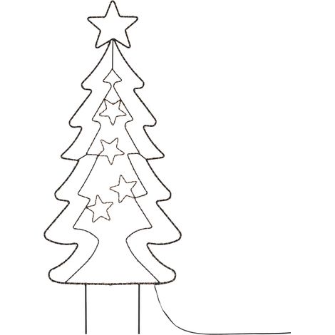 ECD Germany Árbol De Navidad LED 87cm 90 LEDs Blanco Cálido Metal Temporizador De Funcionamiento De La Batería 6 Horas Interior/Exterior IP44 Decoración Festiva De Navidad Jardín Deco Colgante Luz (1/5)