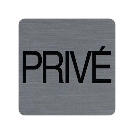 Plaque de signalisation - EXACOMPTA - Privé - Gris - Brillant - 75x75 mm (1/4)